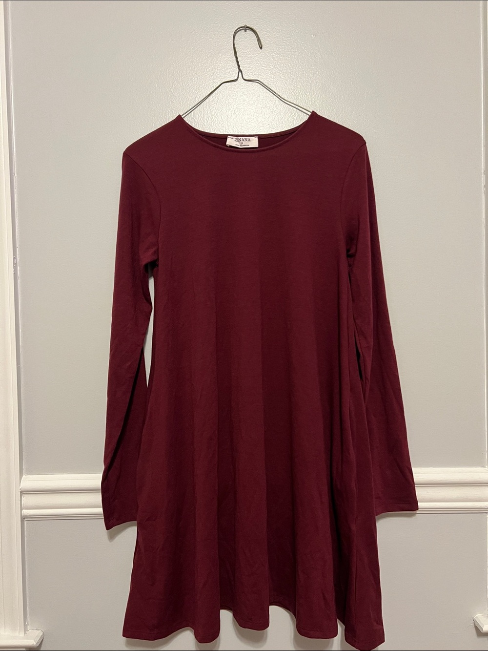 Zenana Plum Long Sleeve Tunic Dress